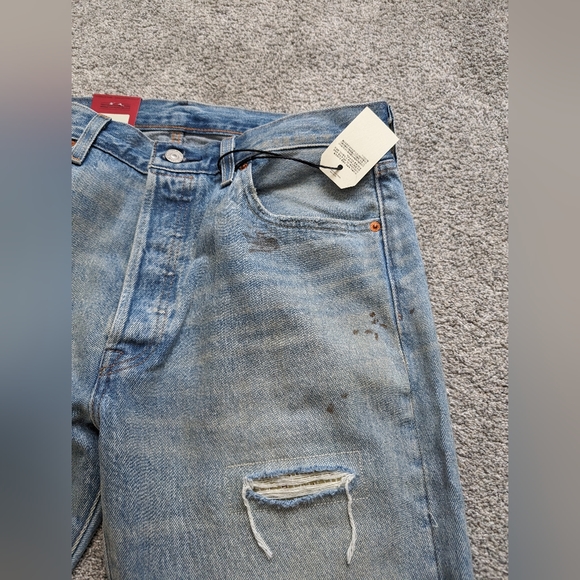 Levis 501 150th Anniversary Jeans Distressed Patchwork Men’s Size 34x34 NWT - Picture 7 of 16